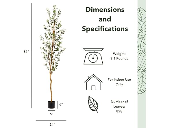 Nearly Natural 82" Olive Artificial Tree
