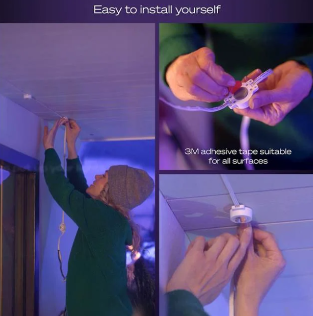 Philips Hue Festavia Permanent Outdoor Lights, 90ft - Gallery 20