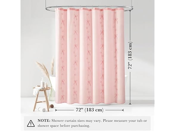 Seasonwood Pink Bow Shower Curtain