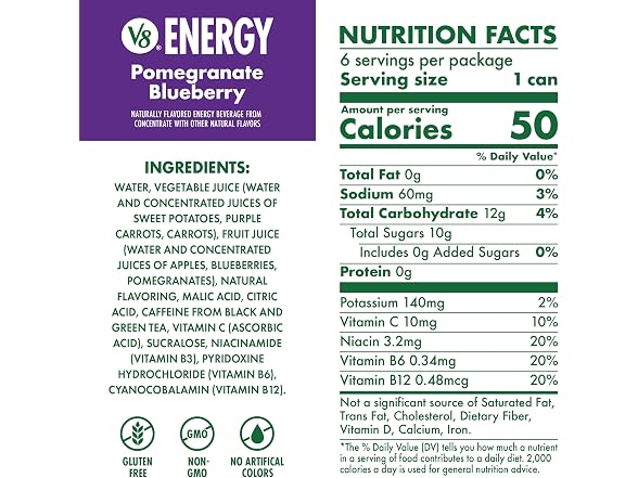 V8 Energy Pomegranate Blueberry 8oz 24 Pack