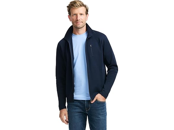 SAKS Fifth Avenue Mens Pique Premium Knit FullZip