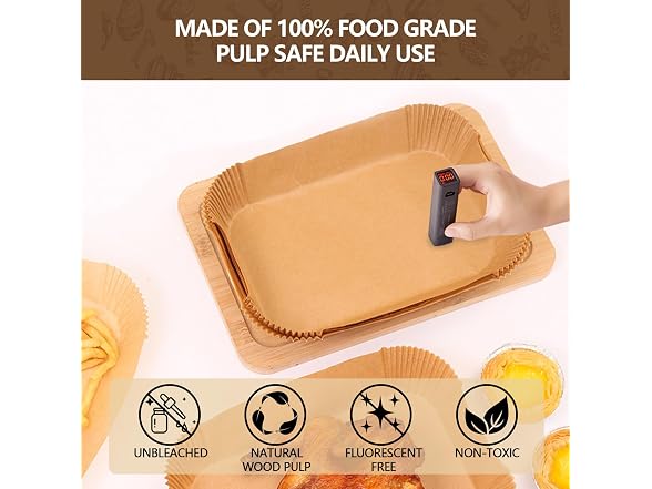UBeesize Air Fryer Paper Liners Disposable For Ninja, 150 PCS