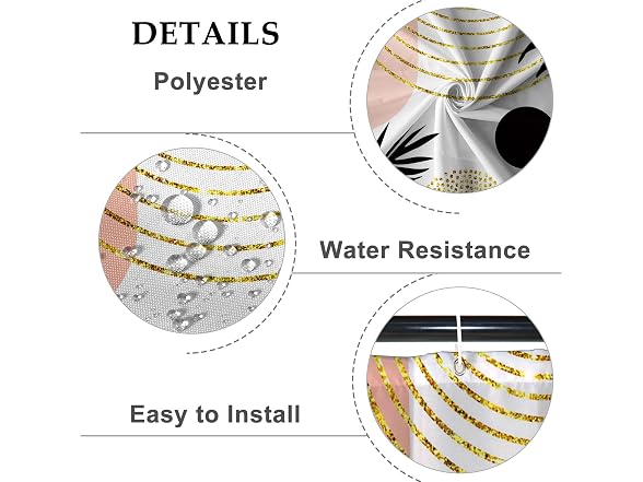 Mid Century Shower Curt Boho Sun Plant
