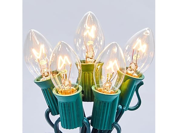 Brightown 25 Pack Clear Christmas Light Bulbs, E12 Candelabra Base
