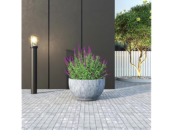 LeisureMod GP8AC Grove Planter Aged Concrete, 8"