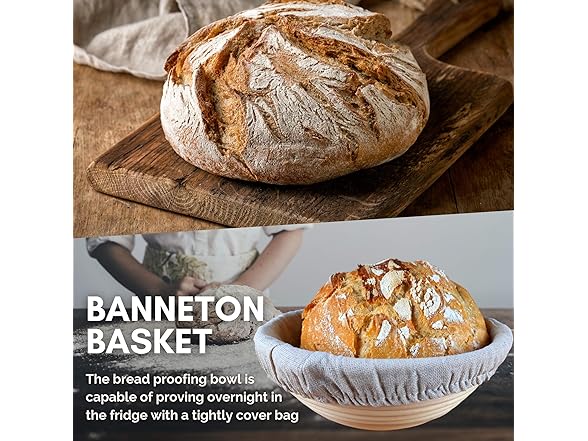 9 Piece Bread Proofing Basket Set
