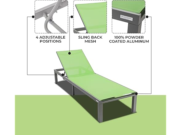 LeisureMod MLGR-77 Marlin Chaise Lounge -Choose Color
