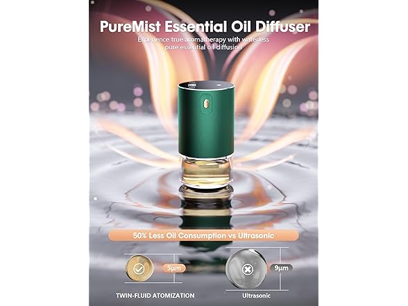 Waterless Oil Diffuser Rechargeable Green