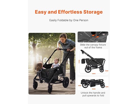 VEVOR Double Stroller, 2 Seats All-Terrain Wagon