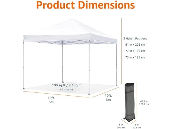 Amazon Basics 10x10 Canopy White