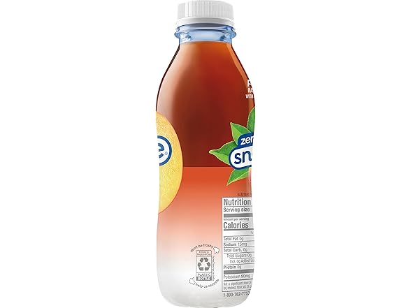 12PK Snapple Zero Sugar Peach Tea, 16 fl oz recycled