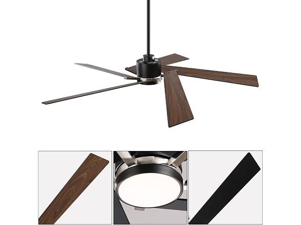 Parrot Uncle 60 Inch Black Ceiling Fan
