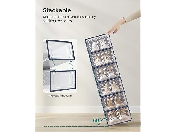 SONGMICS Pack of 12 Shoe Storage Organizers