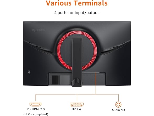 Amazon Basics 27 inch Gaming Monitor, FHD 1080P, 165Hz, VESA Compatible, Adaptive sync, 1ms Response, Black (Open Box)