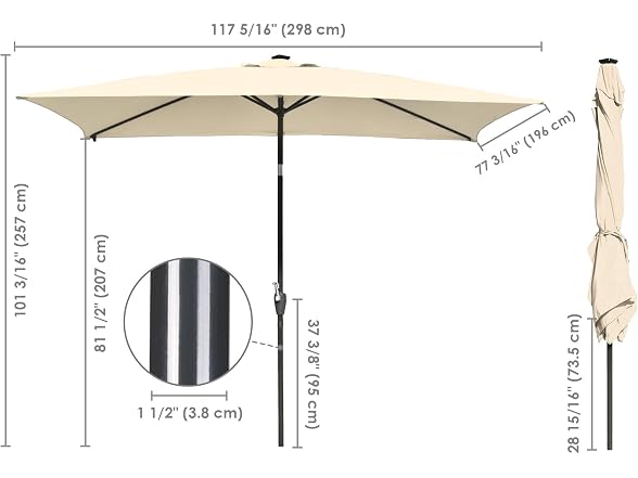 Yescom 10x6.5FT Rectangle Outdoor Solar Yard