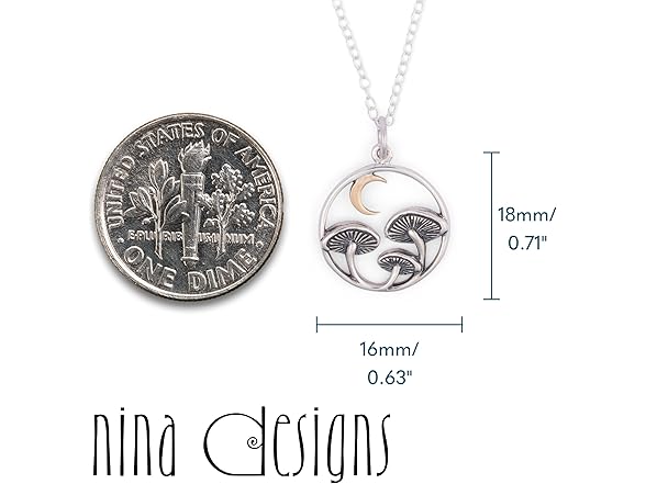 NINA Sterling Silver Necklace - Mushroom