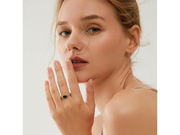 PALBOA Gold Emerald Ring - Size 6