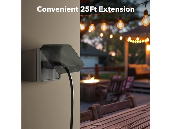 BN-LINK 25 ft Outdoor Extension Cord w/3 Inline Outlet