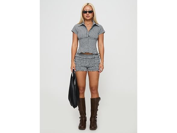 Princess Polly Covey Shirred Puff Sleeve Top