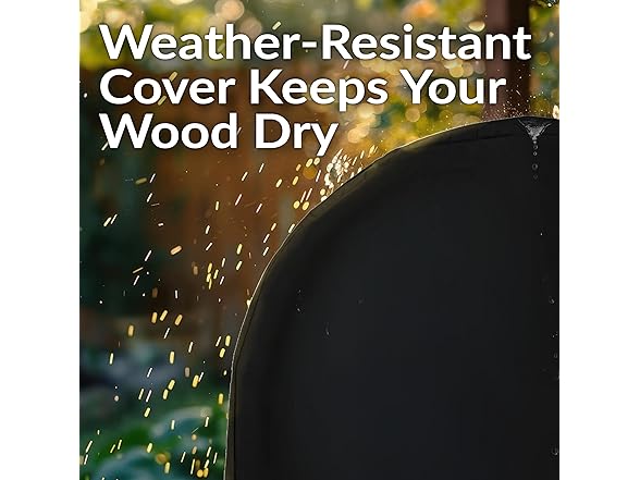 Sunnydaze 24-Inch Firewood Rack with Cover