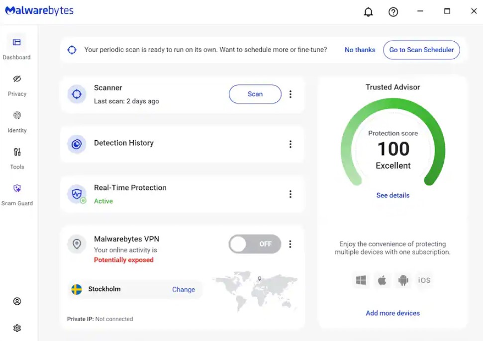 Malwarebytes Standard Premium Software - 3 Devices, 1 Year, Digital - Gallery 7