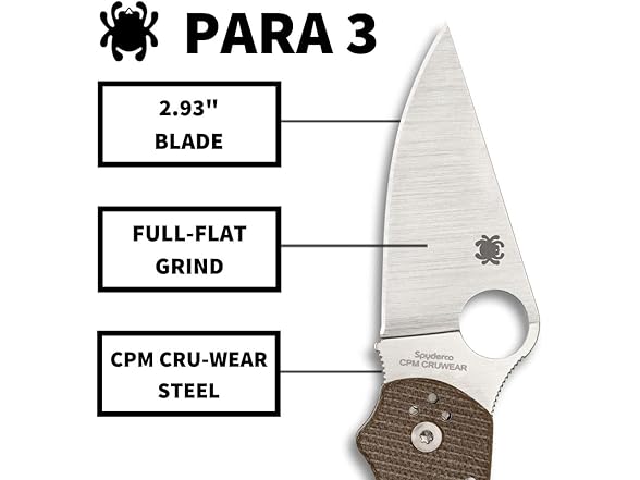 Spyderco Para 3 Folding Utility Pocket Knife
