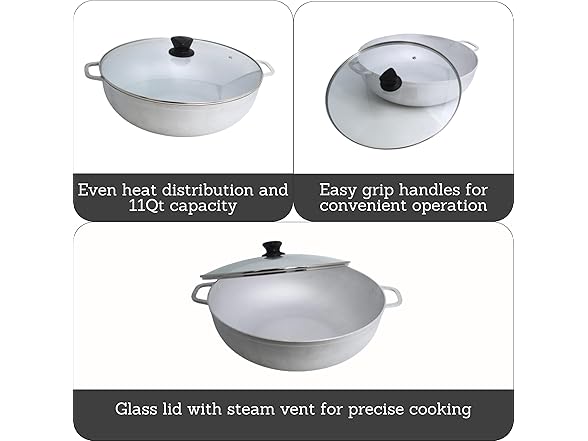 IMUSA Caldero Stock Pot with Glass Lid 11QT