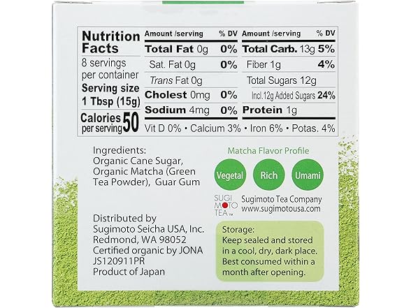 Sugimoto Organic Matcha Latte Mix 4.23oz
