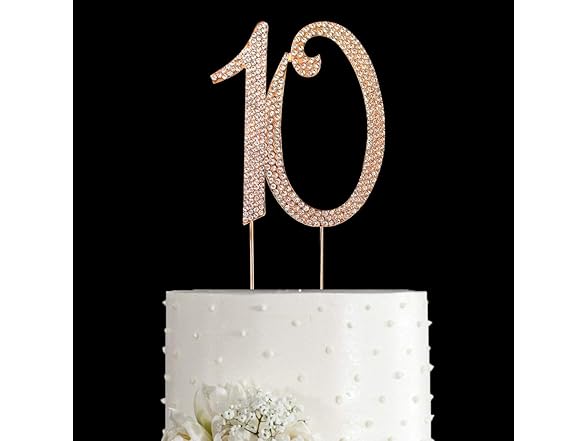 MAGJUCHE Gold 10 Crystal Cake Topper