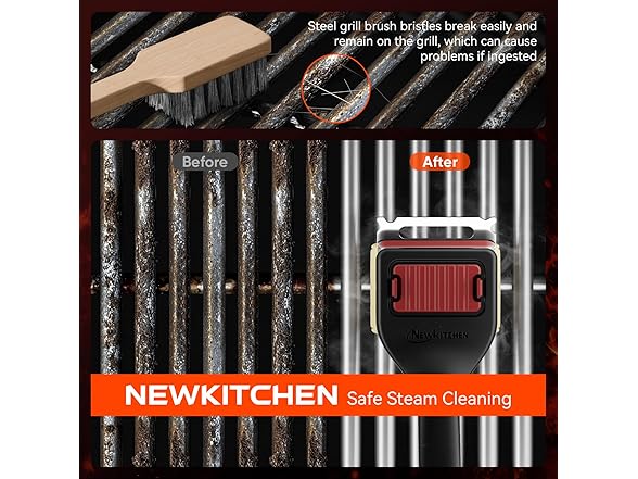 NEWKITCHEN Bristle-Free Steam Cleaning Grill Brush