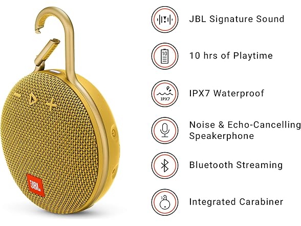  JBLCLIP3YEL CLIP3 Portable Bluetooth