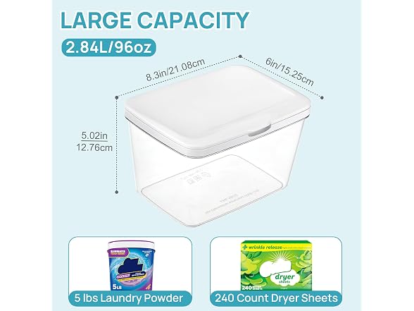 Vtopmart 4 Pack Laundry Room Storage Containers