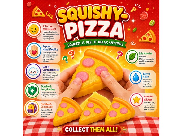 Twilight Squishy Sensory Toys Pizza - Gallery 5