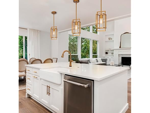 KSANA Antique Gold Pendant Lighting, Modern Golden