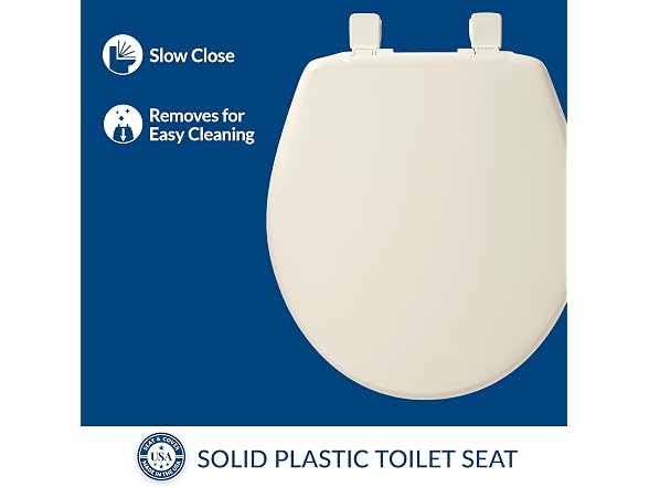 Bemis Slow Close Toilet Seat, Easy Clean Hinges