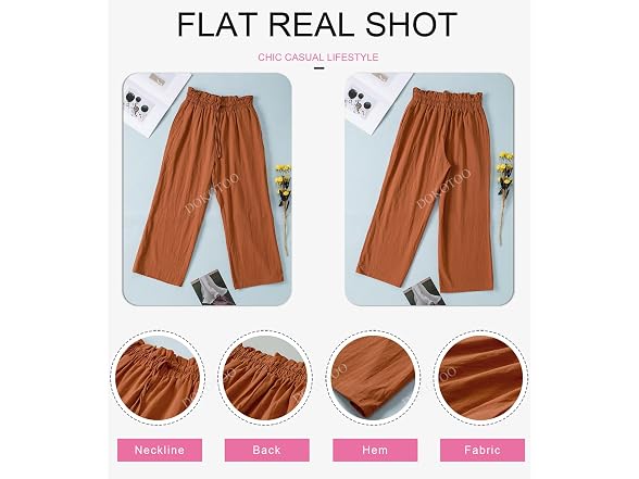 Dokotoo Women (XL) Wide Leg Pants Comfy Tie Pants