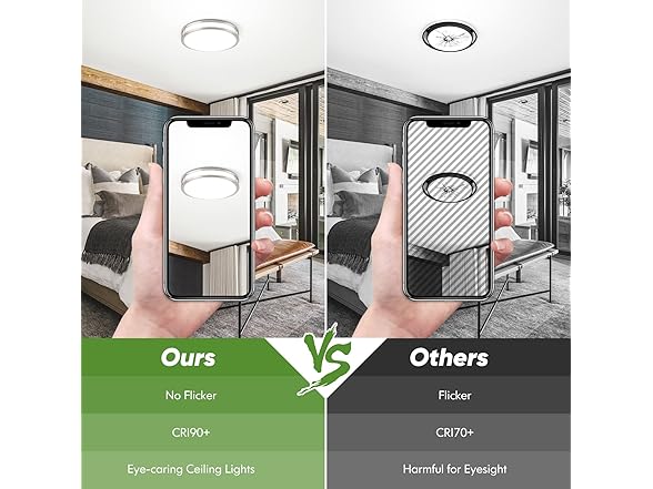 TOBUSA Ceiling Light 5000K 13" Brushed Nickle 2PC