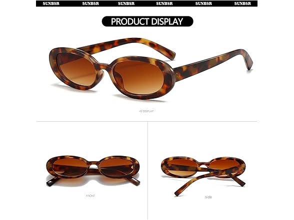 SUNBSR Retro Oval Sunglasses 2 Pack