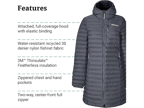 Marmot Womens Echo Featherless Long Jacket
