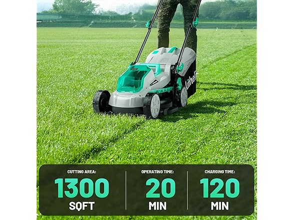 Litheli 13 Inch Cordless Lawn Mower