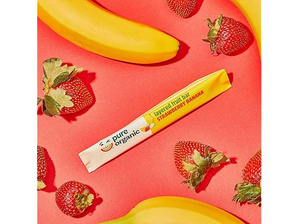 24CT Pure Organic Layered Fruit Bars, Strawberry Banana