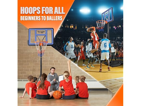 Yes4All Metal Adjustable Basketball Hoop 3.8–10 ft 