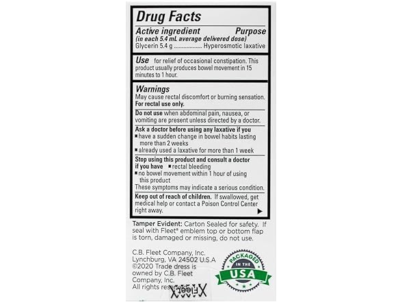 Fleet Glycerin Suppositories 4ct