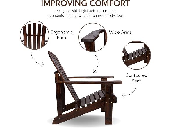 Shine Company Rockport Wooden Adirondack Chair