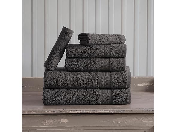 6 Piece Towel Set- Grey