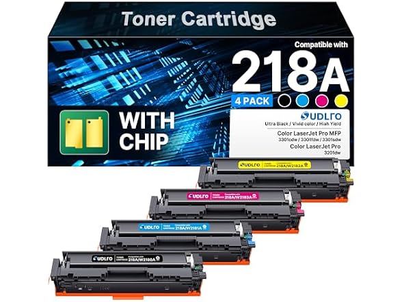 SUDLTO Compatible 218A Toner Cartridges 4 Pack