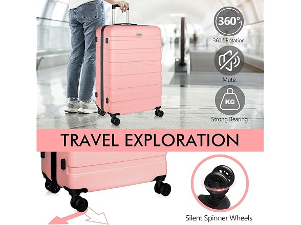 AnyZip W0893 Large Luggage 30 Inch Pink (Open Box) - Gallery 2