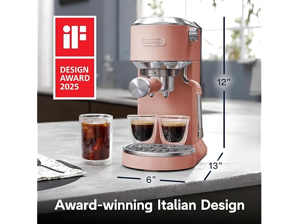 De'Longhi Dedica Duo Compact Espresso Machine Ros Pink