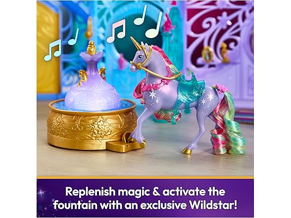 Unicorn Academy, Starglow Light-up Fountain & Stable Playset