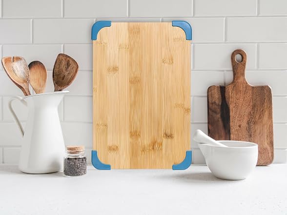 COOK WITH COLOR Non-Slip Cutting Board Set Light Blue